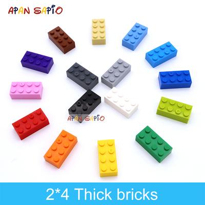 Non-Toxic 40Pcs Diy Building Blocks Thick Figures Bricks 2X4 Dots Educational Creative Size Compatible With 3001 Plastic Toys For Children