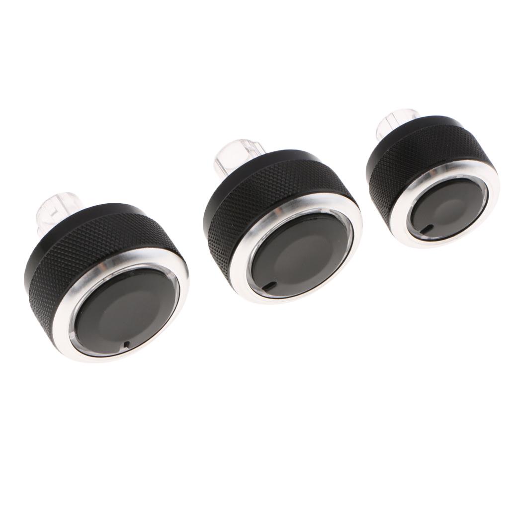 Black Plastic Air Conditioning Knob Replacement Set for Volkswagen AC Heater Control Easy Install