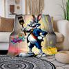 "Looney Tunes Bugs Bunny Art Print - Colorful Canvas Poster"Blanket Flannel Throw Blanket for Sofa, Bed, Travel, Camping, Office