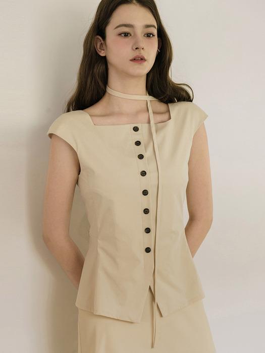 Rotre Domin Cap Beige Blouse Beige/M