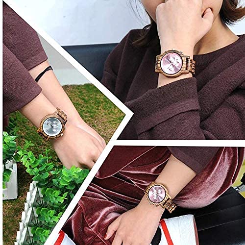 BOBO BIRD Wooden Pair Watches with Gift Box, Analog, Japanese Quartz Movement, Chronograph, Lightweight, Date Display, Stopwatch, Men's & Women's, Cou