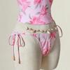 Fashionable Halterneck Style Tankini With Colorful Flower Pattern Ideal For Vacation Wear Top With Matching Bottoms