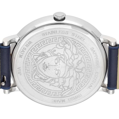 Versace V-CIRCLE Women's Watch, Blue Dial, Stainless Steel, Sapphire Crystal, Quartz Movement, 38mm, Swiss Made, VBP090017