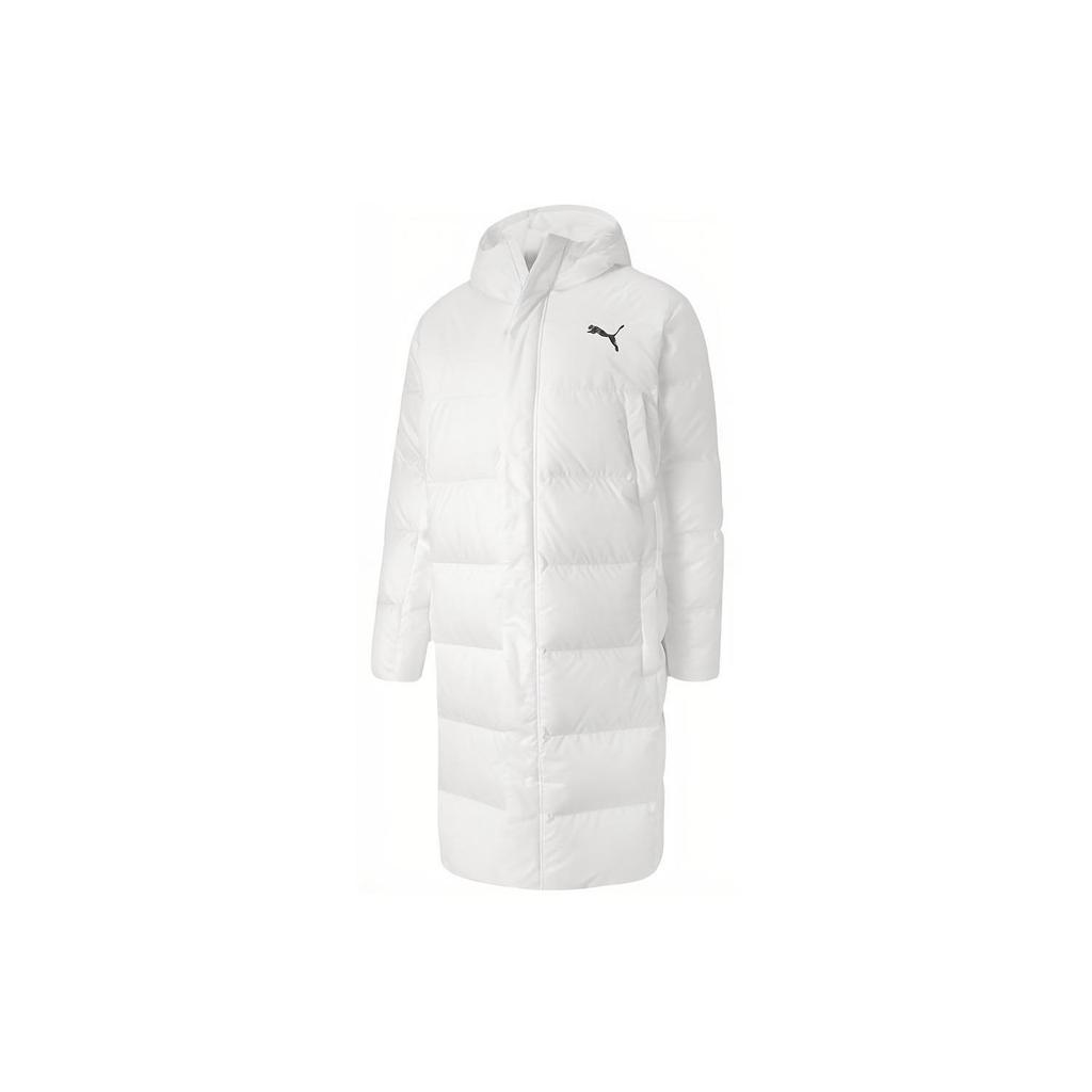 Puma Long Oversized Down Jacket With Logo Print And Hood Men Outerwear White 585403-02
