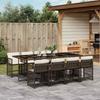 9 piece outdoor dining set with cushions brown poly rattan