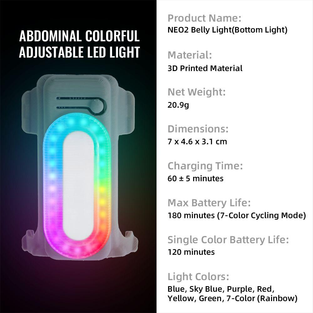 Colorful Flash LED Night Flight Light Rechargeable 2-IN-1 LED Landing Gear Lightweight Color-Changing for DJI NEO 2