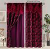 Red Floral False Background Pattern Printed Curtains, Bedroom and Living Room, Home Decoration, Room Decoration