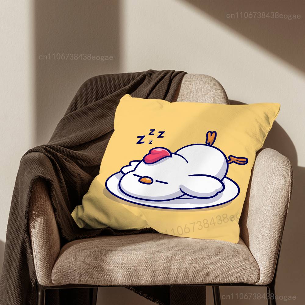Cute Chick Emoji Pack Pillow Case For Room Sofa Cushion Cover Suitable For Home Bedroom Decoration And Protector