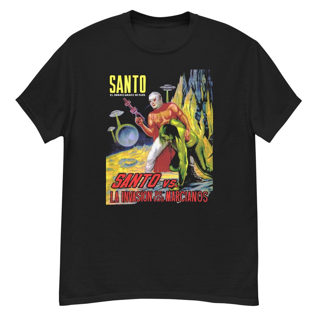 Santo vs. the Martian Invasion cult sci-fi lucha libre film fan art t-shirt