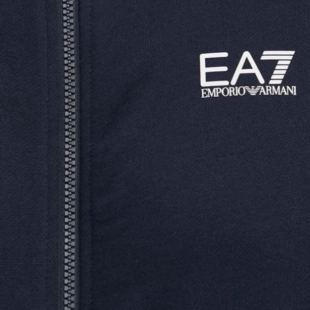 Emporio Armani EA7 Solid Color Stand Collar Zip Casual Sports Suit Men suits Navy-Blue 8NPV67-PJVTZ-1562