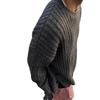 Heren geknoopte ronde hals donkergrijze trui - herfst/winter niche design gebreide jas