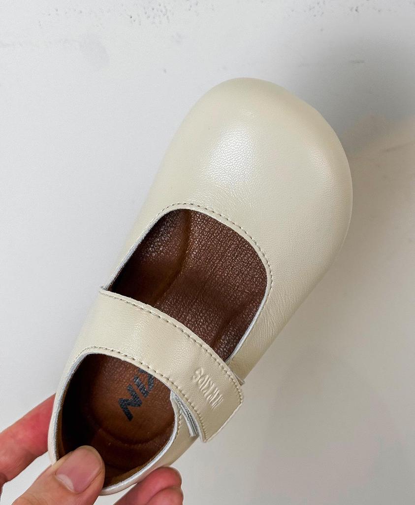 Frühling 2026 Koreanischer Stil Leder Prinzessin Ballerinas für Mädchen - Weich, Rutschfest, Flaches Design