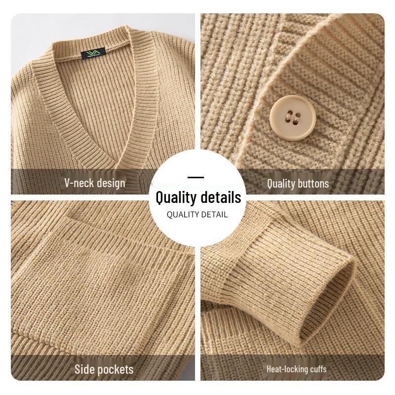 Fingercroxxit Unisex Locker geschnittene V-Ausschnitt Strickjacke