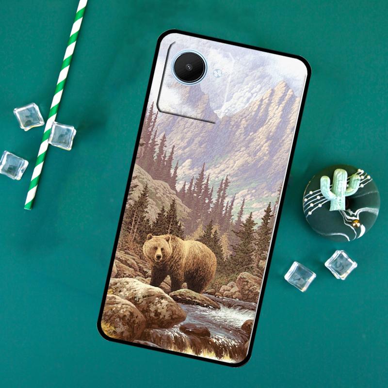

Cartoon Grizzly Bear For Realme GT7 Pro 15 14 10 11 12 13 Pro Plus C67 C65 C63 C61 C55 C53 C51 C35 C75 C71 Case Realme C71 4G