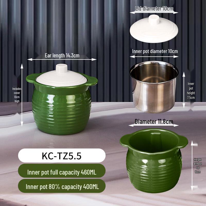 RuHan Thickened Melamine 5.5-inch Double-Eared Stew Bowl with Inner Liner (Set of 4)
