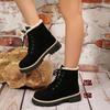 Women Warm Plush Lining Winter Ankle Boots High Top Thick Bottom Snow Boots Woman Plus Size 43 Lace Up Platform Cotton Shoes