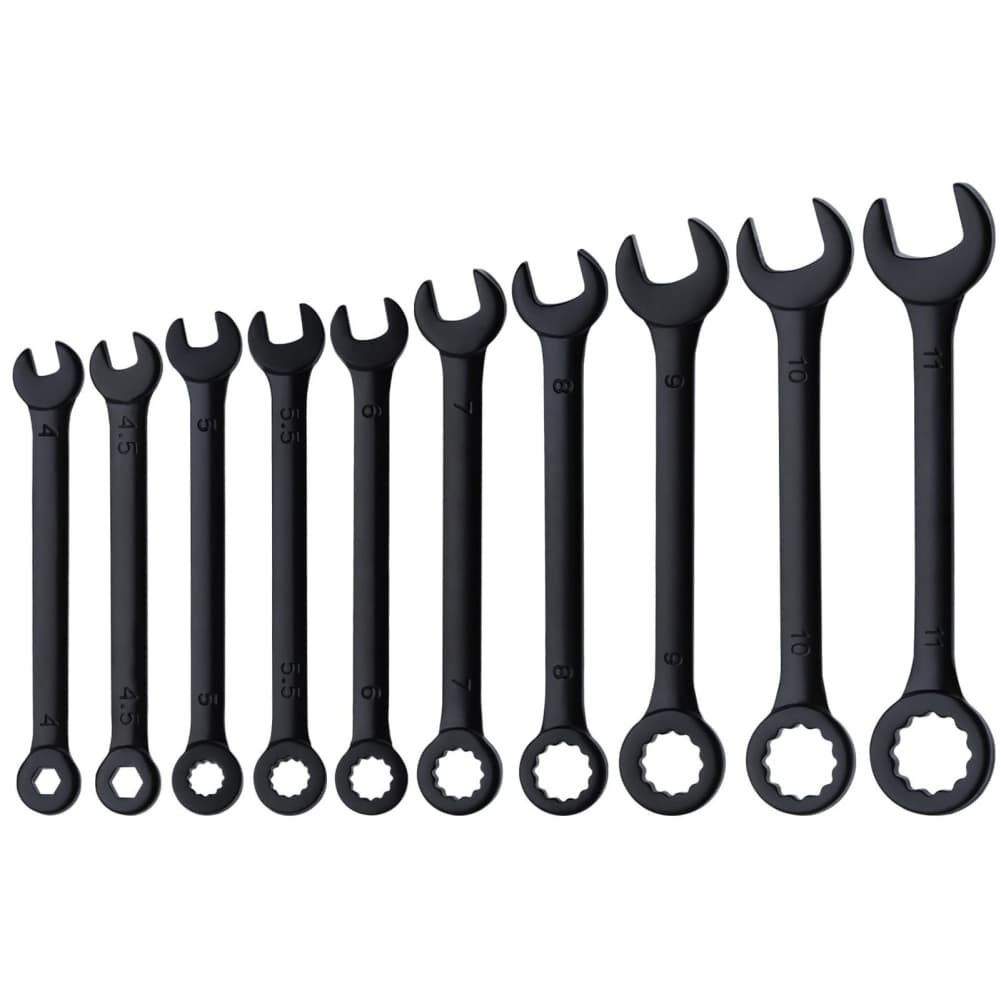 Open-end Tool Kit Metric Wrench Set Metric 4mm-11mm Compact Storage Tool Set D-ring Clip 45 Steel Rust Resistant