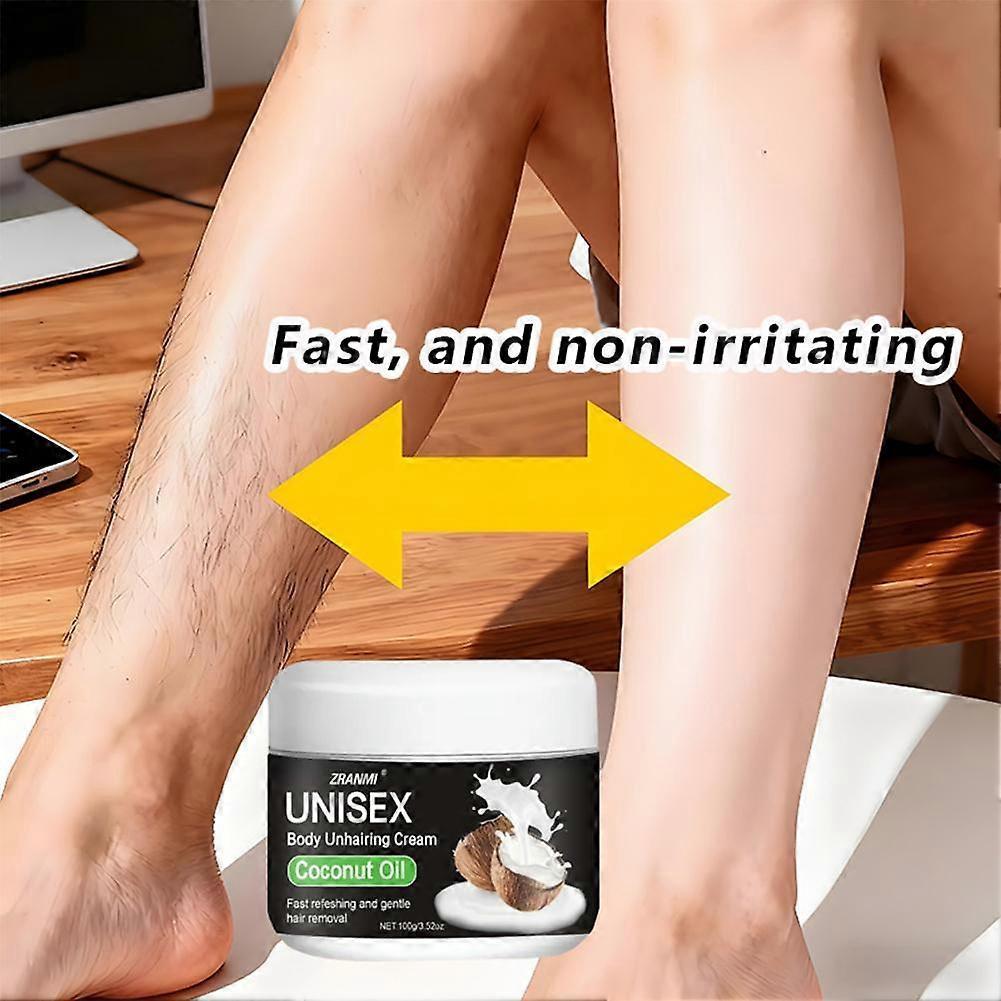 Coconut oil hair removal cream is gentle non irritating for hair removal care