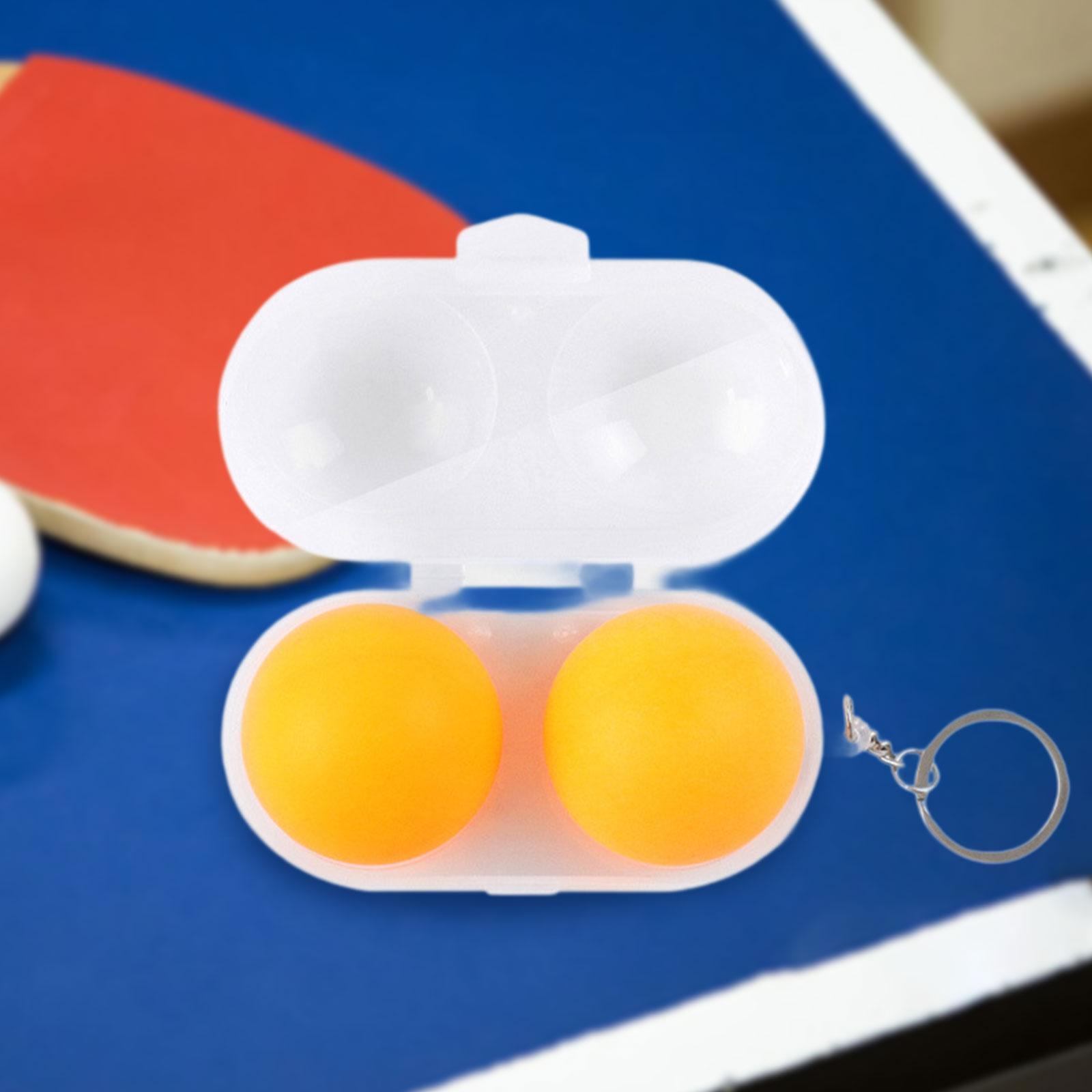 Table Tennis Ball Storage Box Transparent Hard Case with Keyring for Table Tennis Training and Accessories