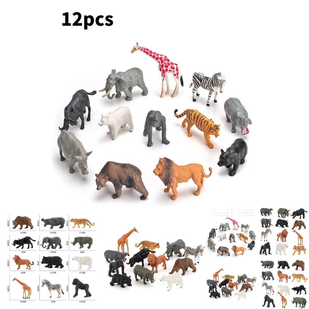12pack Pvc Wild Animal Models For Kids Learning And Creative Play