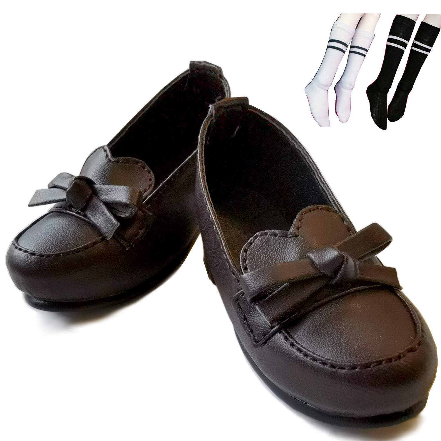 

GeekDwarf Doll and Student Figure Sailor JK School Uniform [3-Piece Set] 1/3 Shoes, Loafers, Socks, Outfit, Uniform, (Shoes A, Brown)