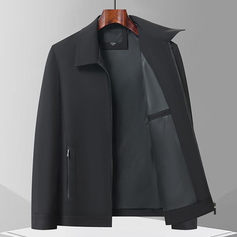 Men's Casual Lapel Jacket for Spring & Autumn - Middle-Aged & Elderly