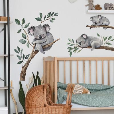 Cartoon Branch Koala Bedroom Living Room Entrance Hall Home Background Beautification Wall Stickers
