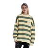 Vans Striped Print Pullover Sweatshirt Women Tops Gray Blue VN0A54LO463
