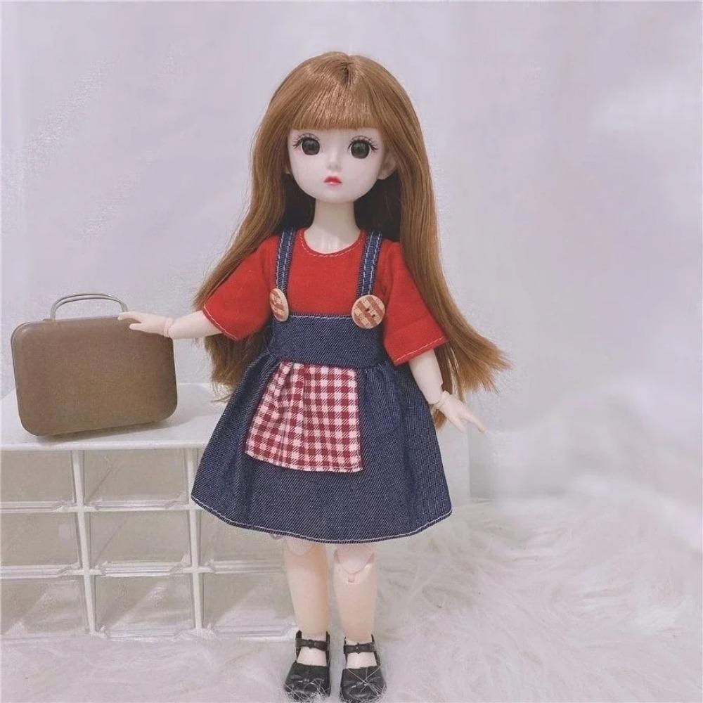 30cm Girls Dress Up Doll 1/6 Movable 20 Joints Cute Sweet Face Festival Birthday Gift BJD Princess Doll Toy with Clothes Shoes