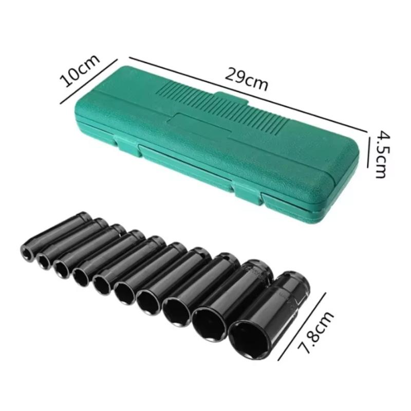 1/2 inch Drive Deep Impact Socket Set Heavy Metric Garage Tool For Wrench Adapter Hand Tool Set