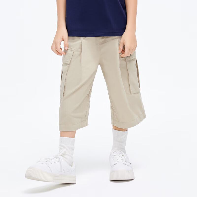 little MO&Co. Boys  Cotton Straight Loose Cargo Capri Pants 100