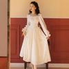 French High-end Small White Dress Design Is Particularly High-end Skirt, Thin Waist and a Sa Dress Autumn