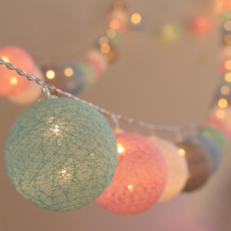 20 LED-Baumwollkugel-Girlanden-Lichterketten, Weihnachtsfee-Lichterketten für Outdoor-Urlaub, Hochzeit, Weihnachtsfeier, Heimdekoration