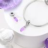 Girl Original Mystic Purple Charms Metal Charm Pendants Beads Fit Bangle Necklace Accessory Gift Ideal for Elegant Fashion Beautiful Lovely Exquisite