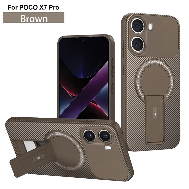 Для Poco X7 Pro 5G Чехол Магнитный Бронированный Противоударный Чехол-подставка для Xiaomi Mi Poco X7 Pro X7Pro Беспроводная Зарядка Magsafe Чехол For Poco X7 Pro 5G