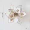 Fabric Plastic Christmas Artificial Flowers 25CM Glitter Fake Flower  Christmas Decor