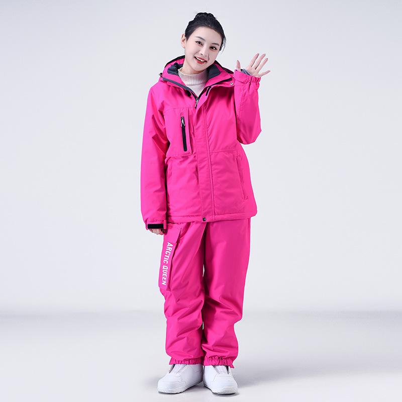 

Women s Oversized Waterproof Ski Suit & Pants Set M