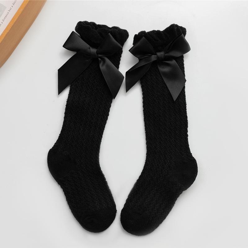 baby summer socks for newborn long socks set white mesh ruffle cotton soft long new born socks with bow princess birthday gift