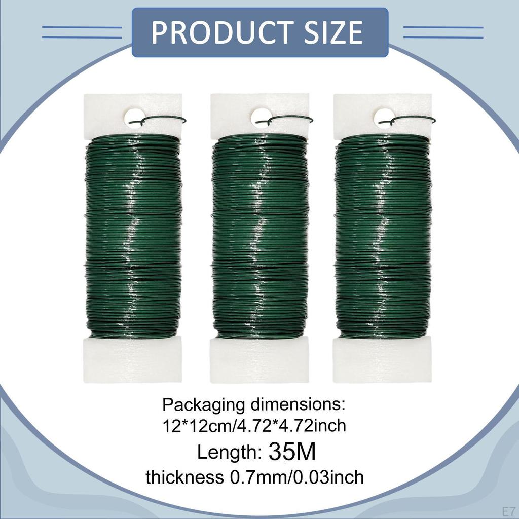 3 Pieces Floral Wire Flexible Paddle Wires Bendable Lightweight Wreath Craft 35M for Corsages,
