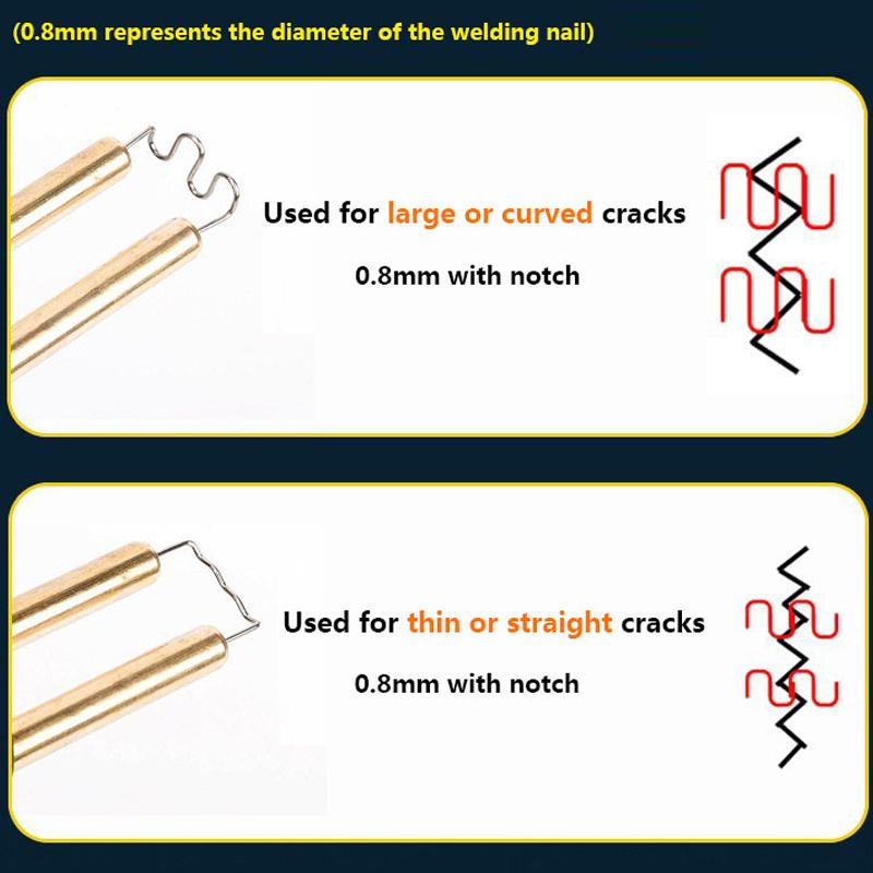 1000pcs Car Bumper Bodywork Plastic Stapler Repair Kit Welding Nails 0.6mm For Plastic Welder S Wave Staples Soldering Supplies