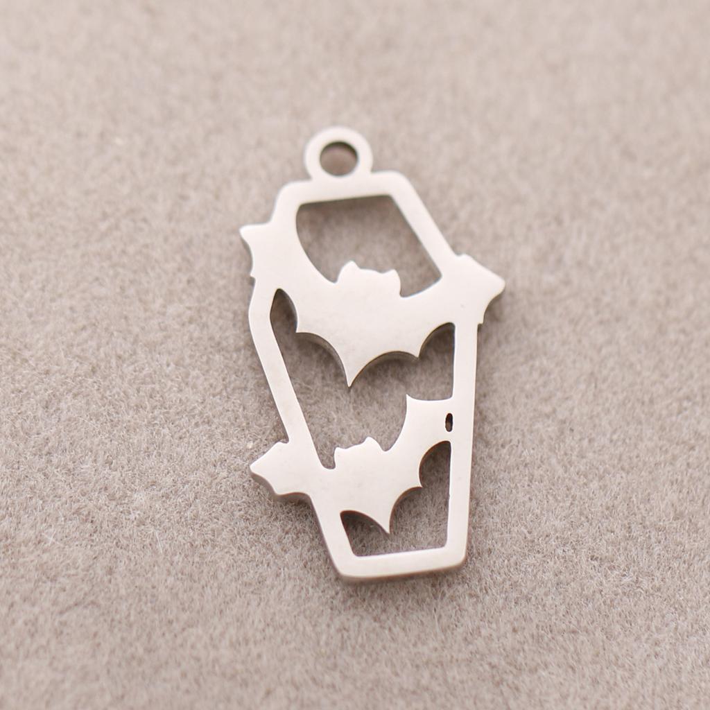 3PCs Stainless Steel Halloween Charms Ghost Bat Spider Witch Tombstone Metal Pendants For Diy Jewelry Making Finding Accessories