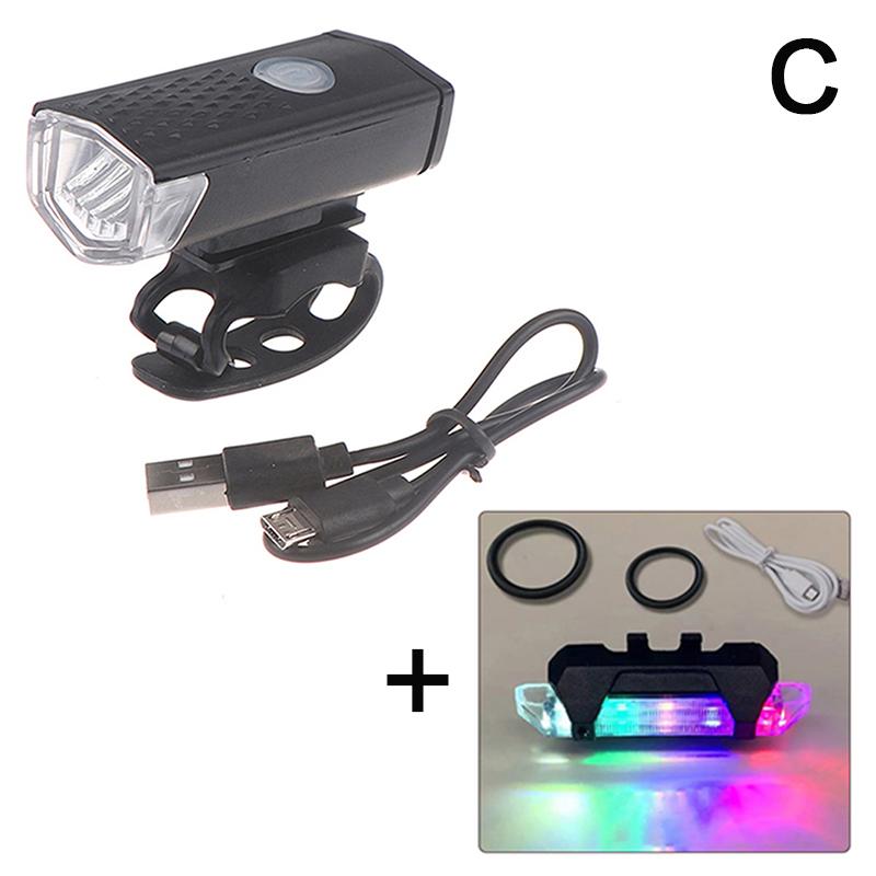 Rechargeable Bike Front Bicycle Lights Front Back Rear Taillight Bike Headlight Bicycle Accessories Bicycle Safety Lamp