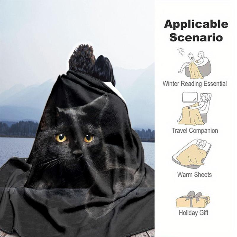 1PC Cute cat, cartoon blanket, all season lightweight home office outdoor nap multifunctional blanket