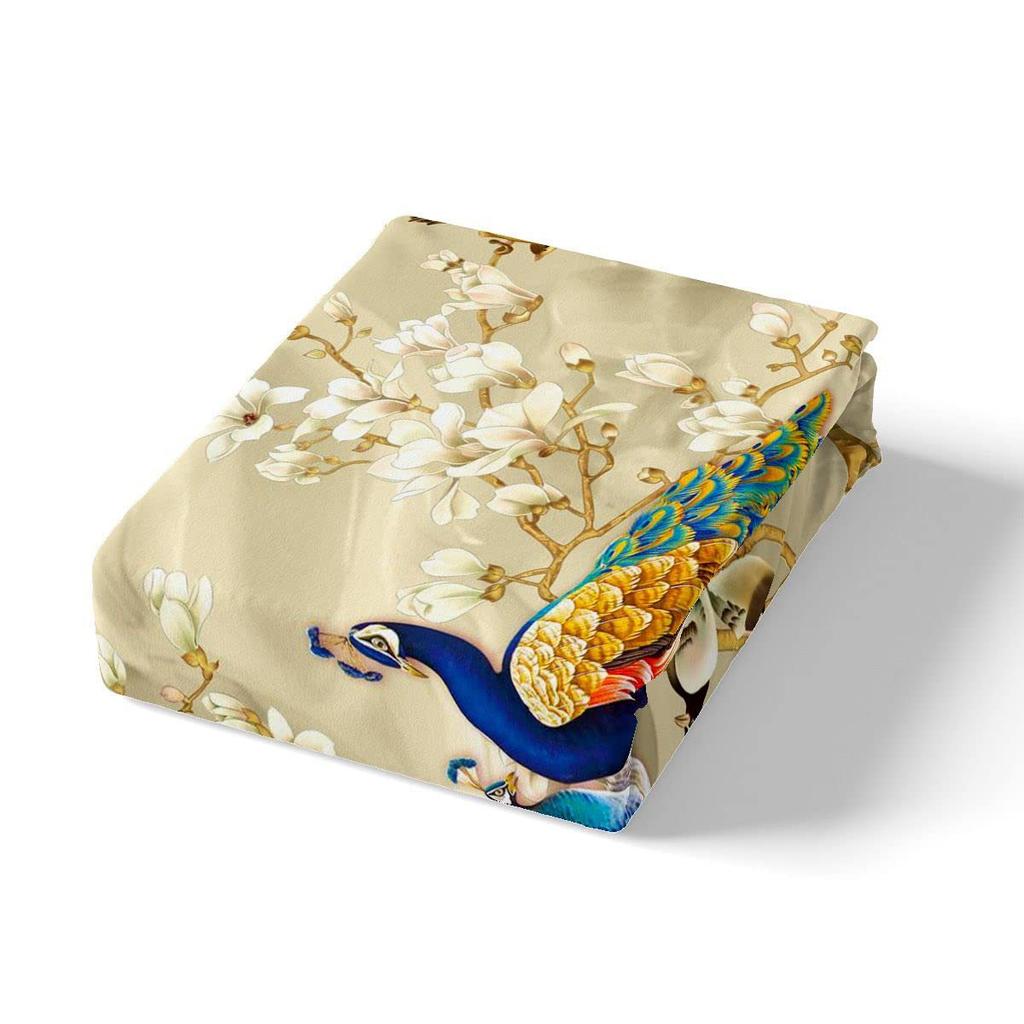 Peacock Couple Three-Piece Quilt Cover Digital Printing Bedding Set Four Seasons Bed Cover