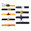 Stuffed Animal Wrist Toy 2 Pcs Halloween Slap Bracelets, Plush Pumpkin, Bat, Ghost, Black Cat Soft Portable Festive Armband Bands for Kids,
