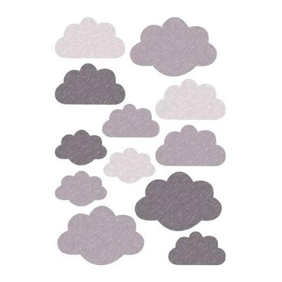 Wall Stickers - BUOKIDS - Grey Clouds - 12 Stickers - Vinyl - Childlike Decoration