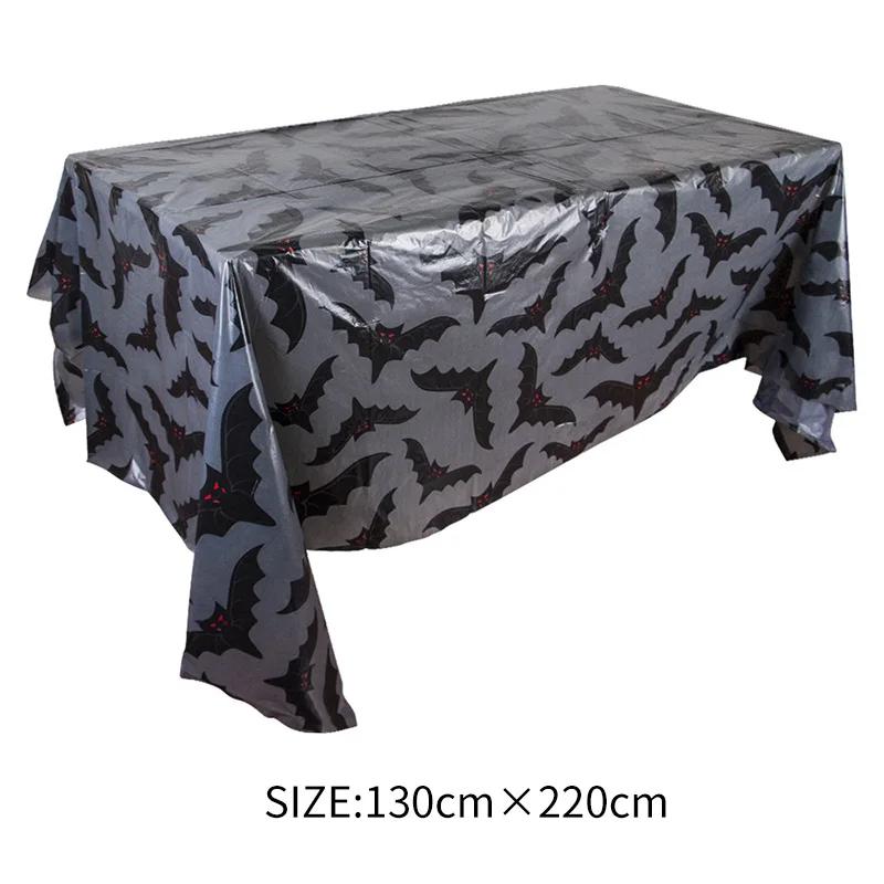 Halloween Decoration Tablecloth,Disposable Pumpkin Spider Web Bat Plastic Table Cover,Halloween Party Home Table Decor