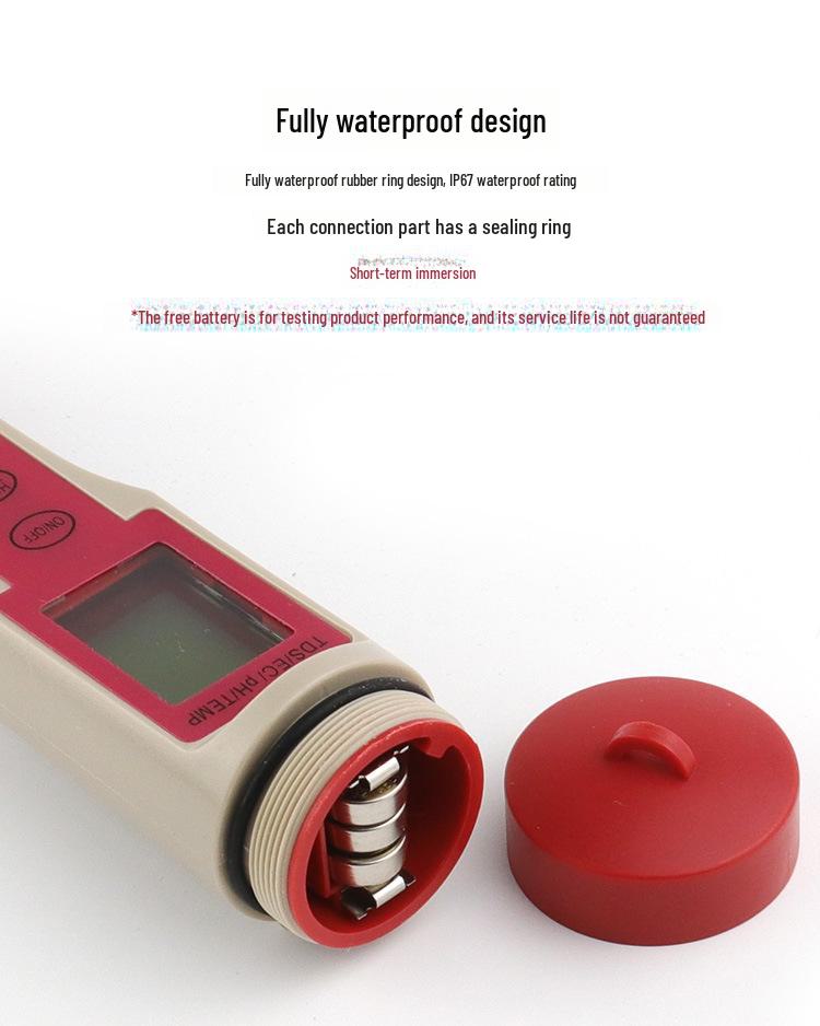 Three-in-one Water Quality Tester: TDS/PH/EC Detector Pen - Conductivity and pH Testing