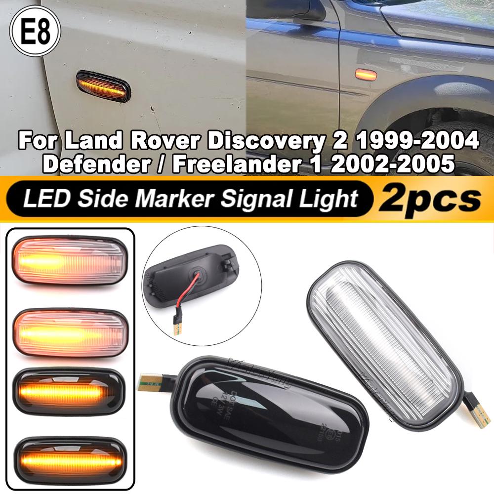 2Pcs LED Side Marker Lamp Turn Signal Indicator Light for Land Rover Defender TD5 98-15 Freelander 1 02-05 Discovery 2 99-04