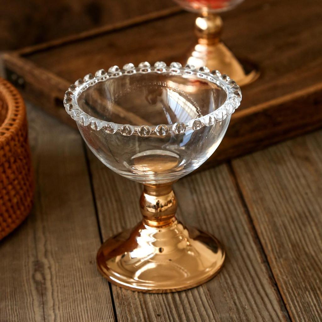 French High-Stemmed Glass Dessert Bowl - Ideal for Ice Cream, Sorbet, Sugar Water, or Other Desserts